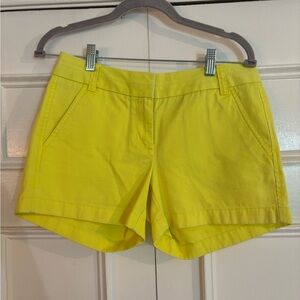 Women’s J Crew Chino Bright Yellow Shorts 4” inseam size 2